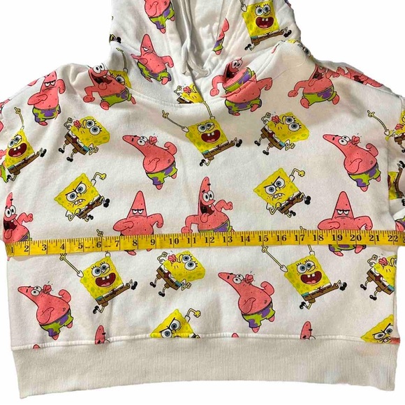 Nickelodeon SpongeBob SquarePants And Patrick Hoodie Long sleeve Cropped Large - Picture 3 of 8
